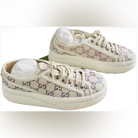 Gucci Garde Canvas GG Crystal Sneakers – Multicolor 1977| Size 39 (US 9) - Picture 3 of 9